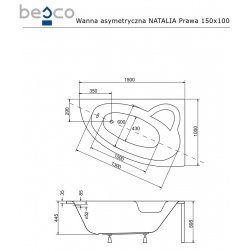 Natalia Standard 150x100 wanna prawa Piramida, Besco
